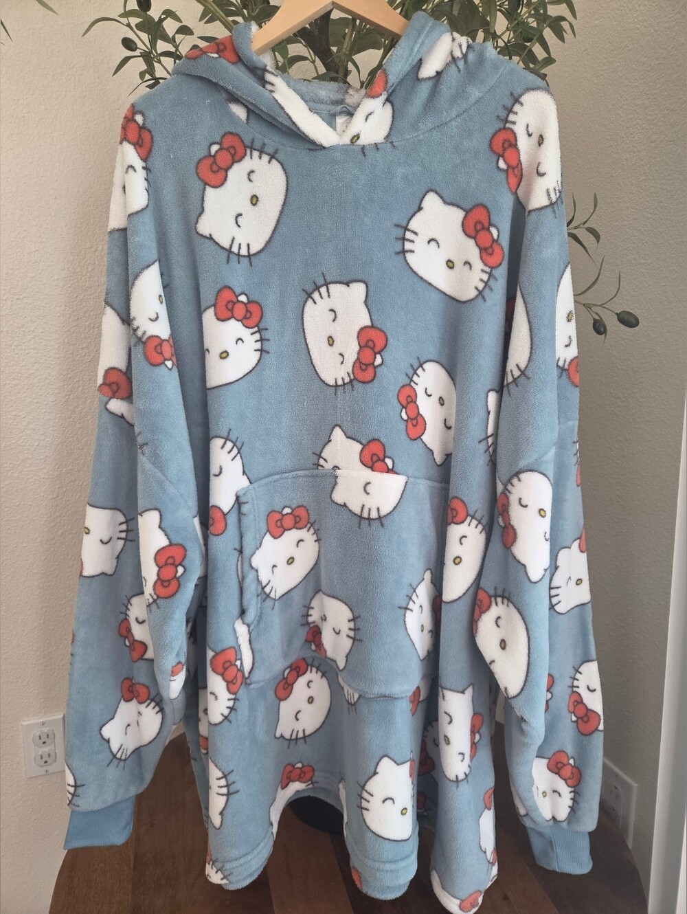 Hello Kitty Blue Plush Hoodie for Kids